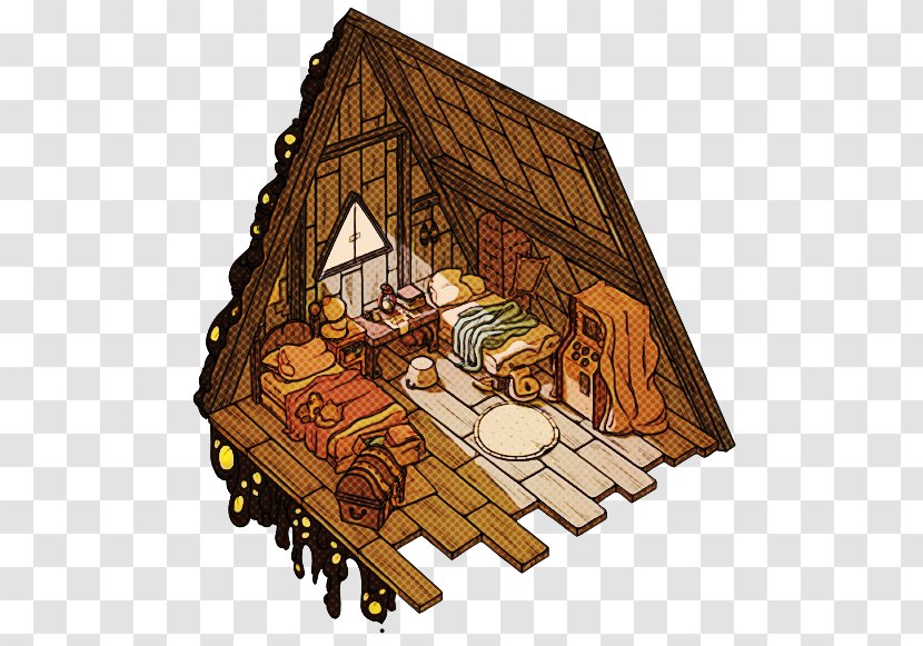 Log Cabin Hut Roof Nativity Scene Ceiling - Furniture Wood Transparent PNG