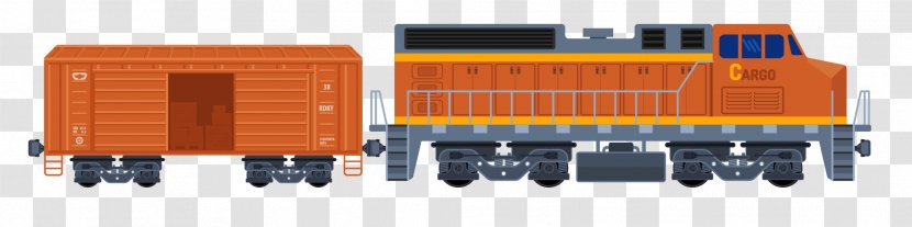 Train Goods Wagon Railroad Car - Electronic Component - Red-painted Cartoon Transparent PNG