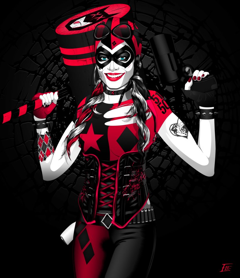 Harley Quinn Joker Gotham City Sirens Comics - Watercolor Transparent PNG
