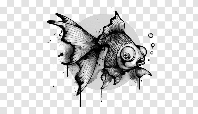 Work Of Art Drawing Illustrator Illustration - Ink Fish Transparent PNG