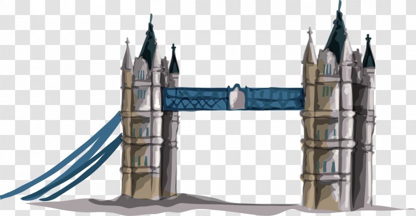 London Bridge Euclidean Vector Icon - Downloadcom - Hand Painted Blue Transparent PNG
