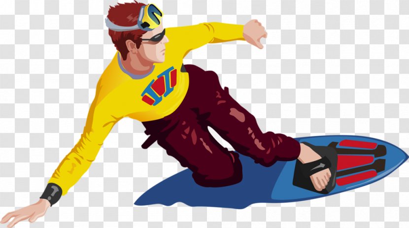 Cartoon Drawing - Character - Gliding Man Transparent PNG