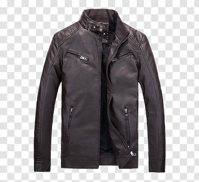 Flight Jacket Leather Outerwear Coat Transparent PNG