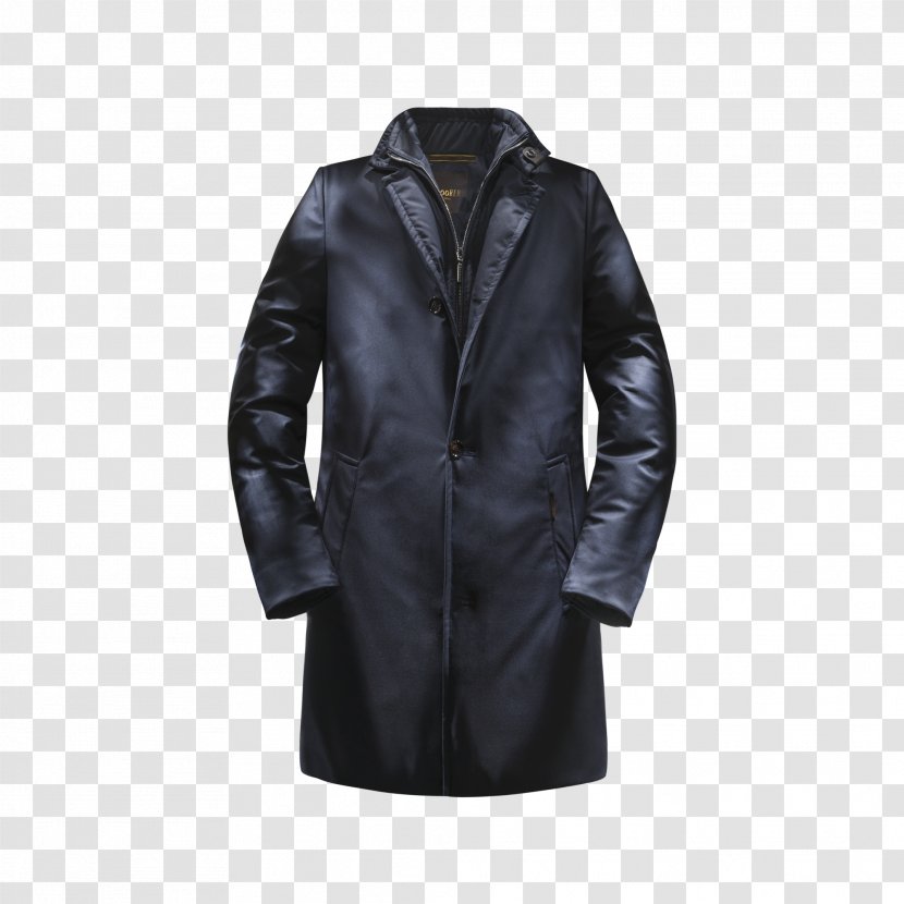 Overcoat Leather Jacket Raincoat Clothing - Coat Transparent PNG