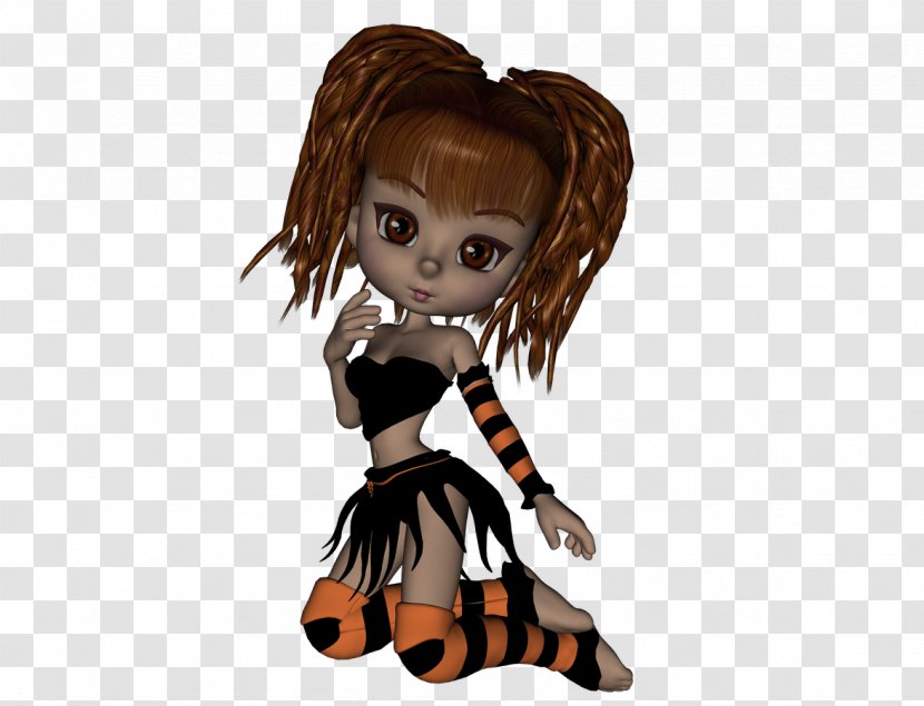 Brown Hair Doll Legendary Creature - Mythical - Little Witch Transparent PNG