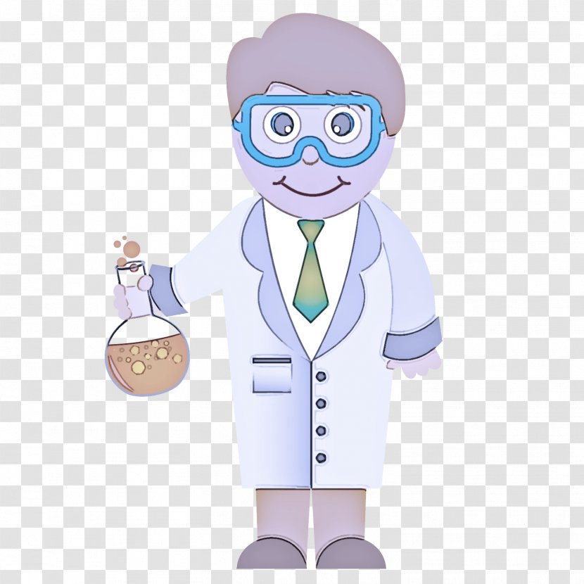 Cartoon Physician Scientist White Coat Medical Equipment - Chemist Transparent PNG