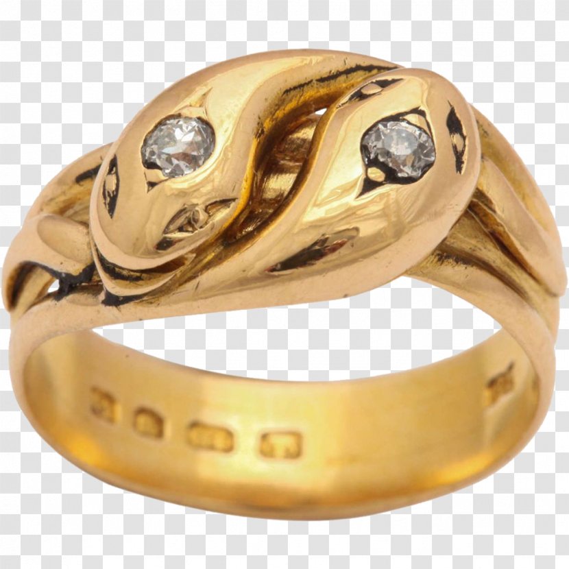 Victorian Era Ring Snake Gold Diamond - Platinum Transparent PNG