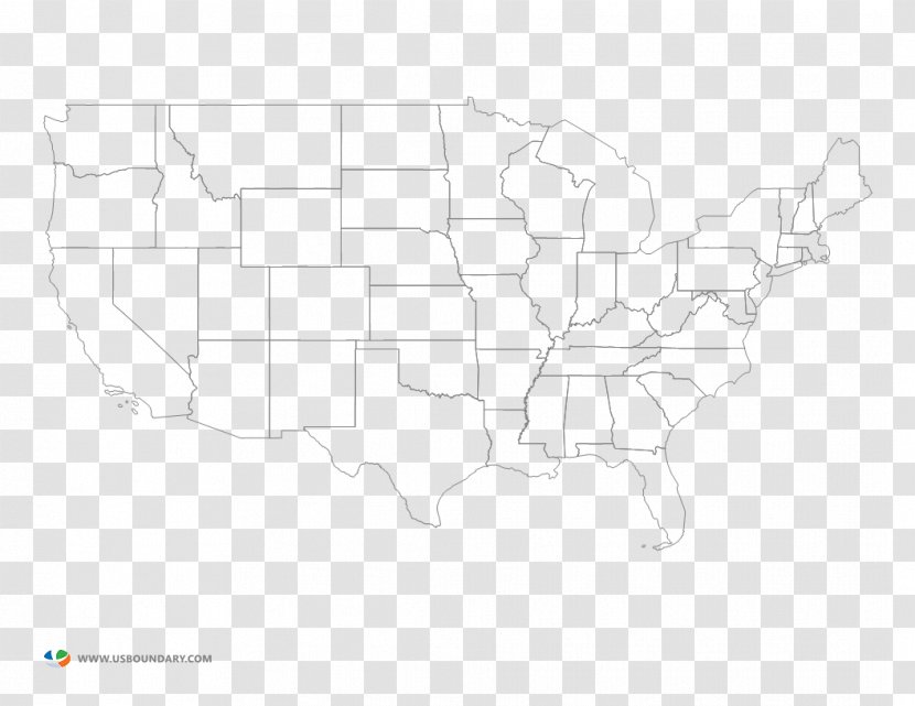 Line Art Clip - Usa Map Transparent PNG