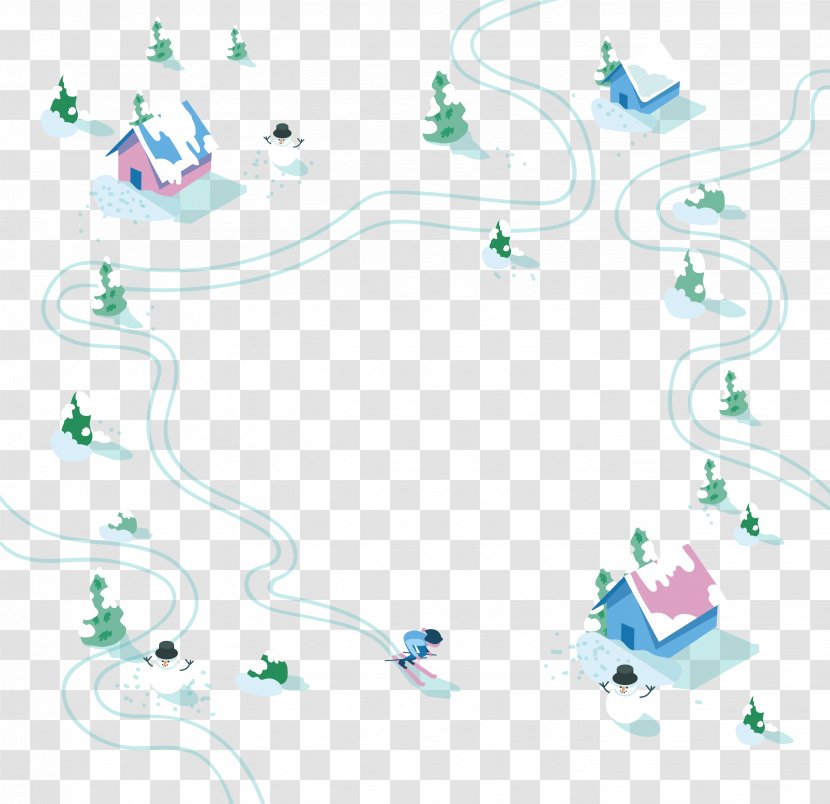 Christmas Euclidean Vector Illustration - Diagram - Winter Town Drawings Transparent PNG