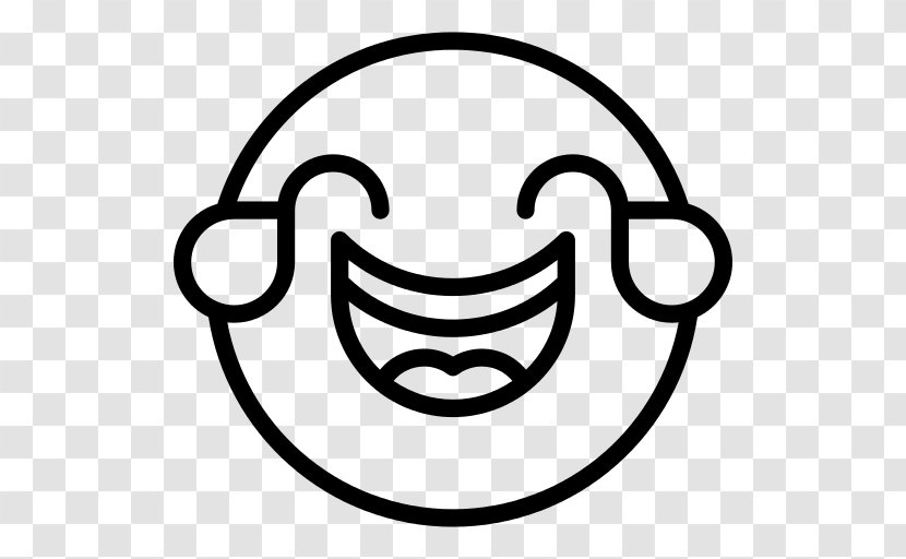 Happy Face Emoji - Blackandwhite Laugh Transparent PNG