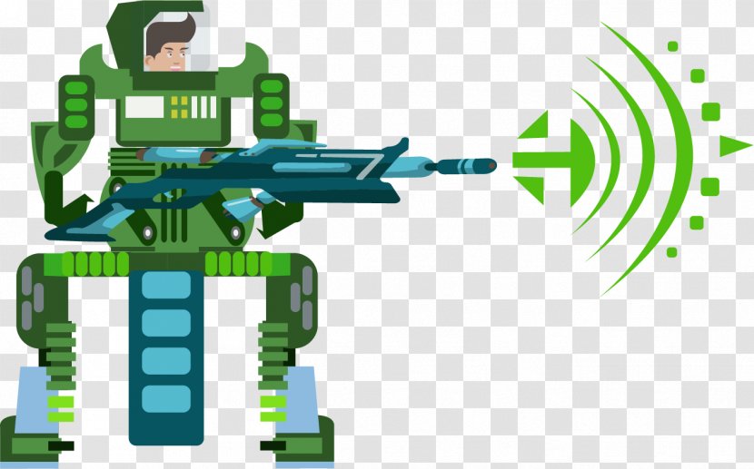 Robot Science Fiction Adobe Illustrator - Green - Vector Hand-painted Warrior Transparent PNG