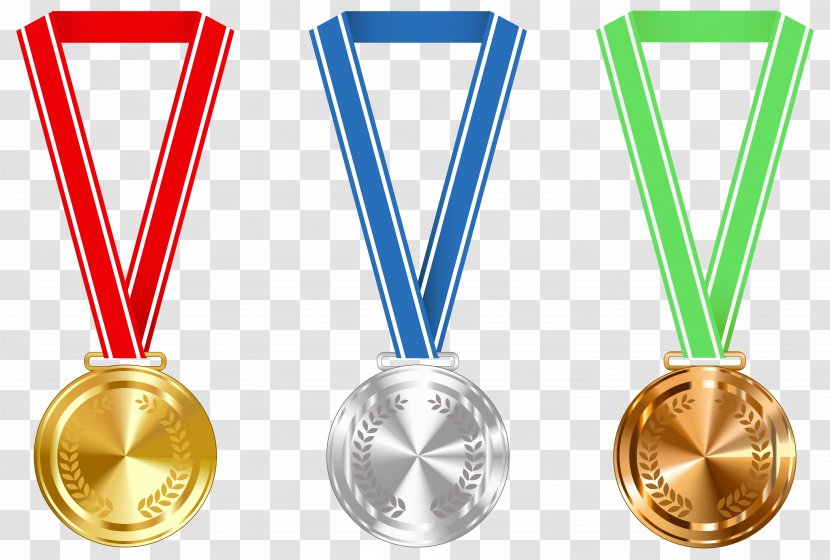 Gold Medal Award Clip Art - Ribbon - Silver And Bronze Medals Clipart Image Transparent PNG