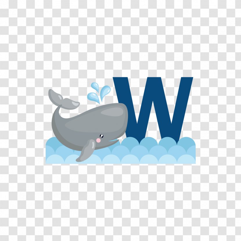 Alphabet W Letter Clip Art - Blue Whale Transparent PNG
