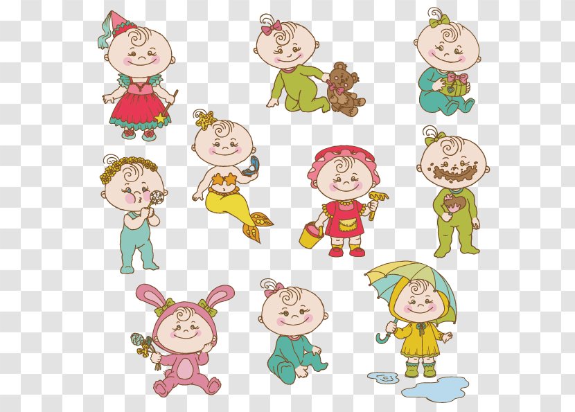 Cartoon Infant Cuteness Clip Art - Vector Children Transparent PNG