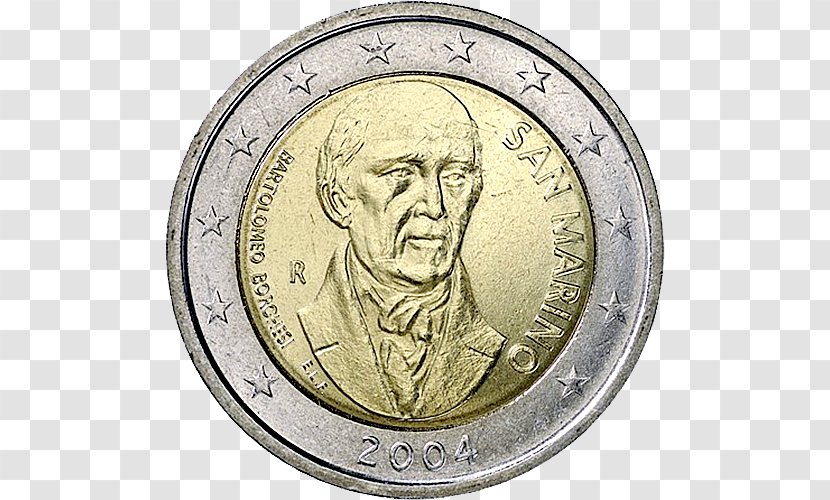 San Marino 2 Euro Commemorative Coins Coin - Nickel Transparent PNG