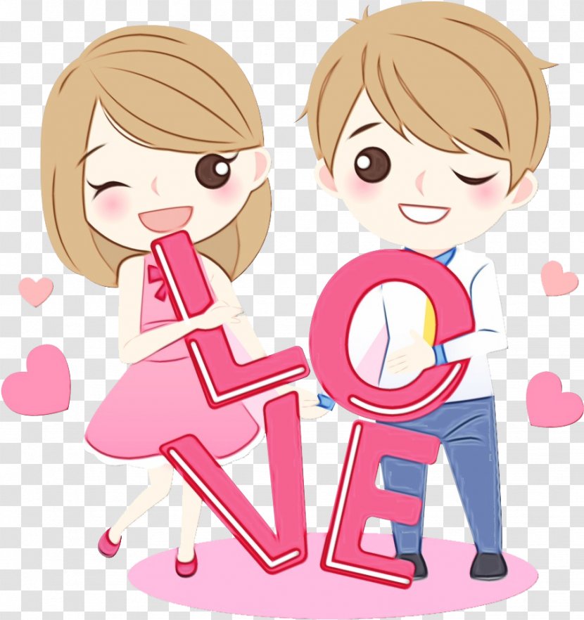Cartoon Pink Clip Art Love Sharing - Paint Transparent PNG