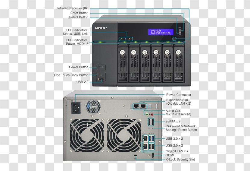 QNAP TS-670 Pro Turbo Network Storage Systems MacBook Serial ATA TS-653A - Qnap Ts670 - Audio Equipment Transparent PNG