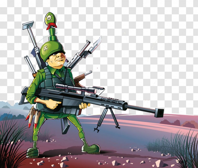 Cartoon Soldier Illustration - Frame - Hand-painted Soldiers Transparent PNG