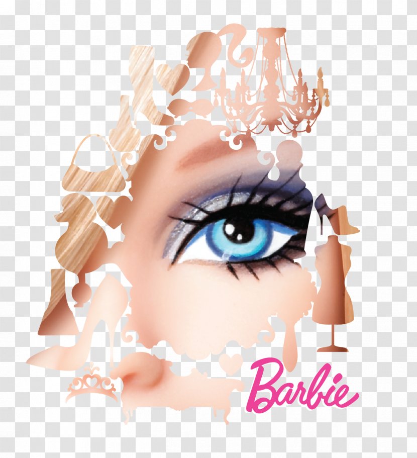Barbie Poster Eye Doll - Watercolor Transparent PNG
