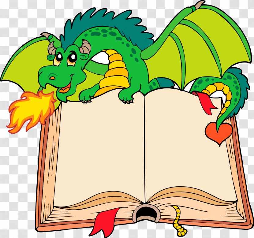 Cartoon Dragon Clip Art - Tree - Magic Book Transparent PNG
