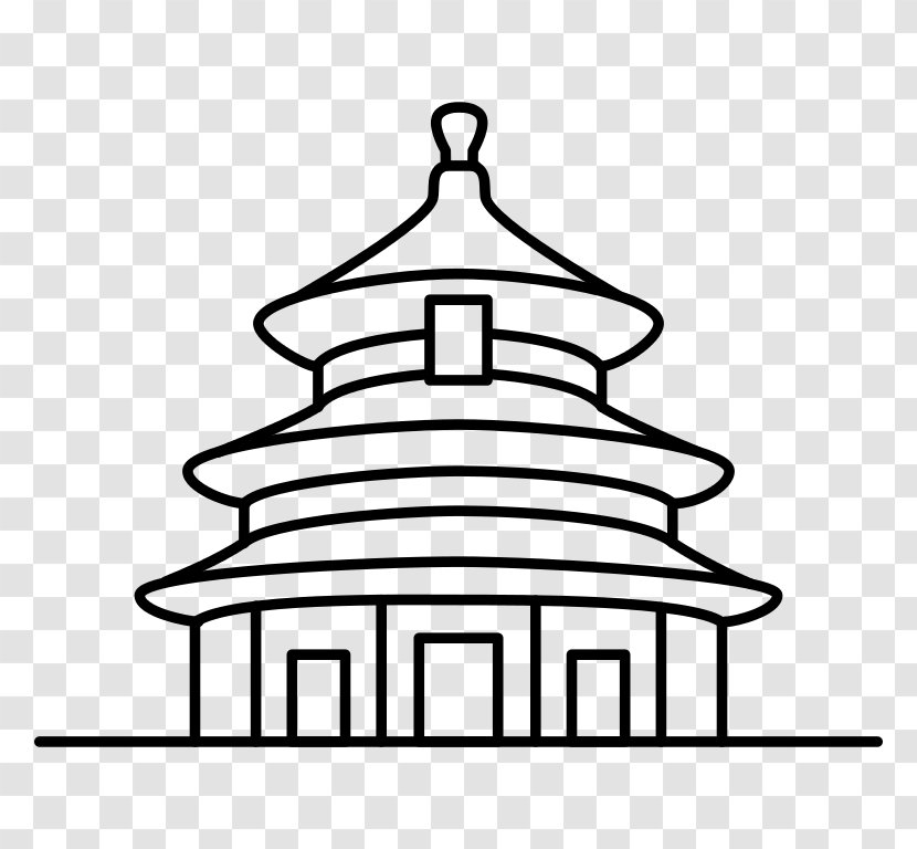 Temple Of Heaven Great Wall China Coloring Book Drawing - HEAVEN Transparent PNG