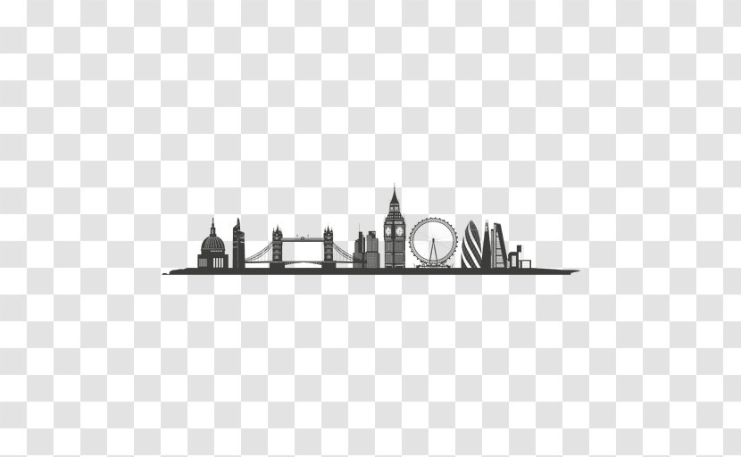 London Skyline Silhouette Graphic Design - Illustrator Transparent PNG