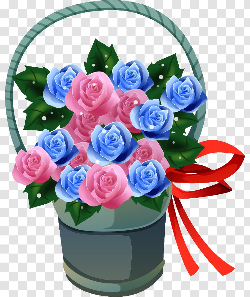 Garden Roses Blue Rose Cut Flowers Floral Design - Watercolor - Flower Transparent PNG