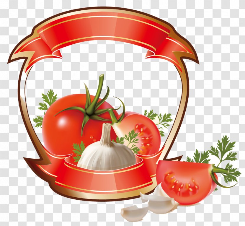 Tomato Juice Cherry Ketchup Label - Sauce - Vegetables Icon Vector Elements Transparent PNG
