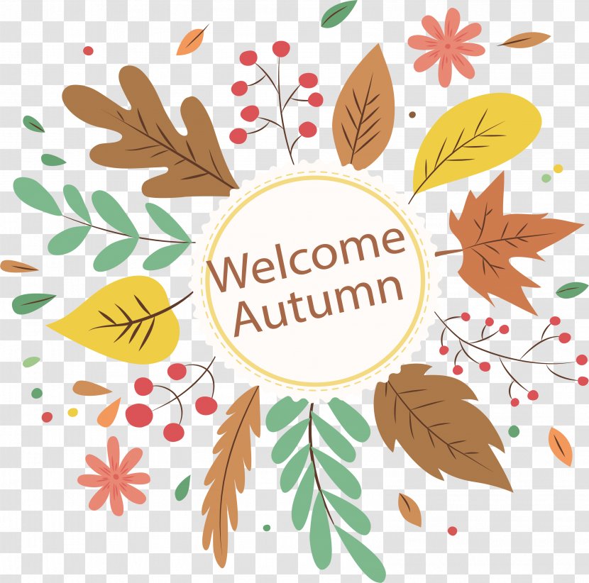 Autumn Euclidean Vector Computer File - Welcome To Fall Transparent PNG