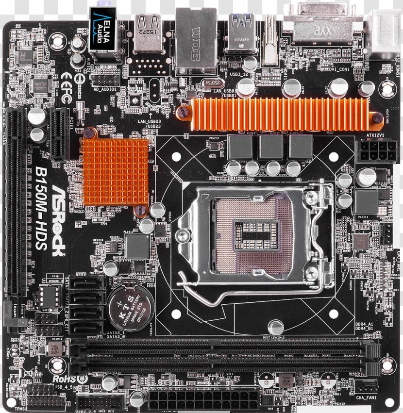 Intel Motherboard LGA 1151 MicroATX - Asrock - Power Socket Transparent PNG