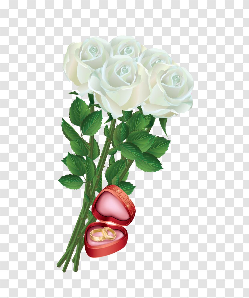 Rose - Floral Design - White Bouquet Transparent PNG
