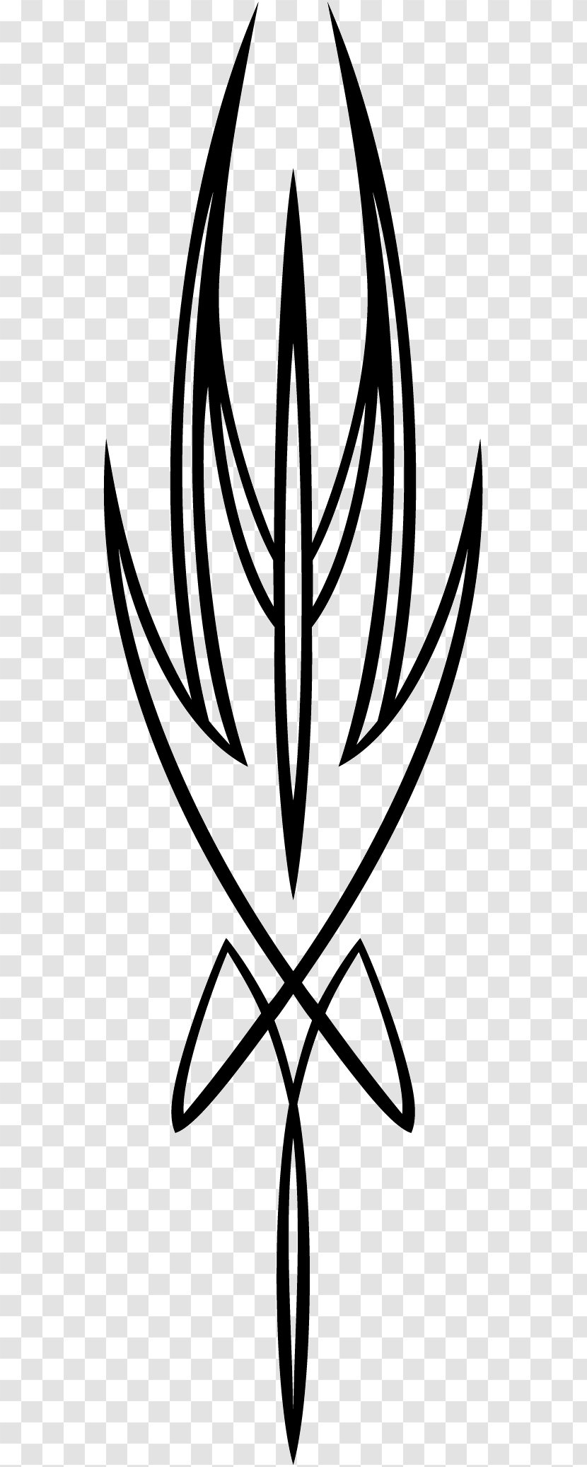 Clip Art Leaf Line Symmetry Flower - Design M - Monochrome Transparent PNG