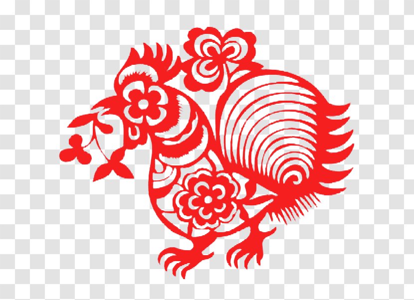 China Papercutting Chicken Chinese Paper Cutting - Frame - Cock Transparent PNG