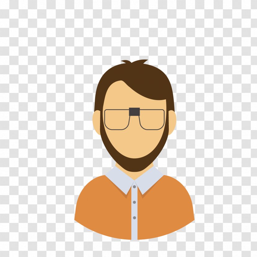 Student Cartoon Drawing - Head - Wearing Glasses Of College Students Transparent PNG