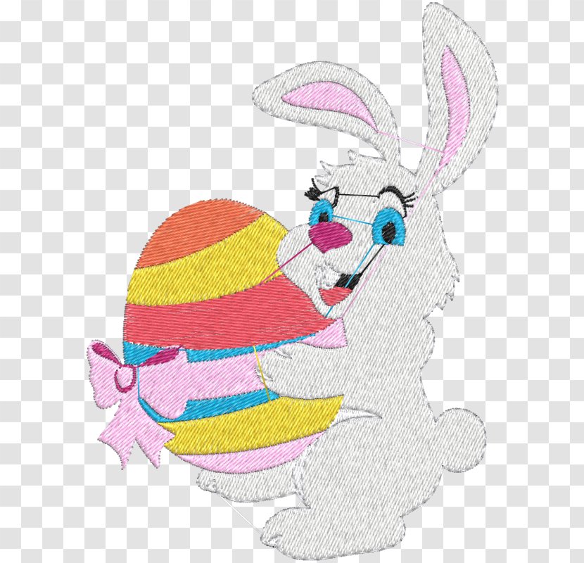 Easter Bunny Hare Rabbit Embroidery - Fiction - Pascoa Transparent PNG