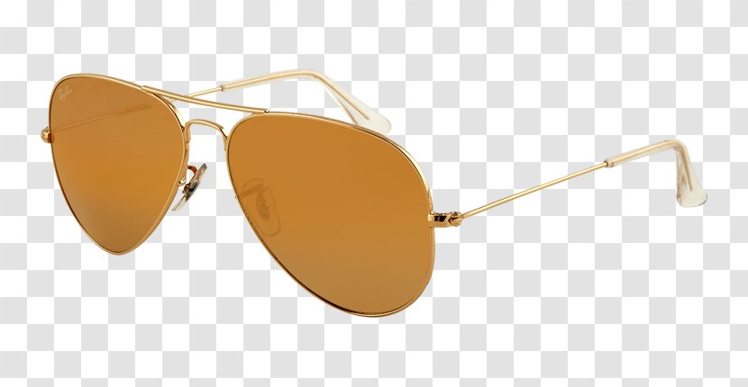 Ray-Ban Aviator Classic Sunglasses Glasses - Beige - Ray Ban Transparent PNG