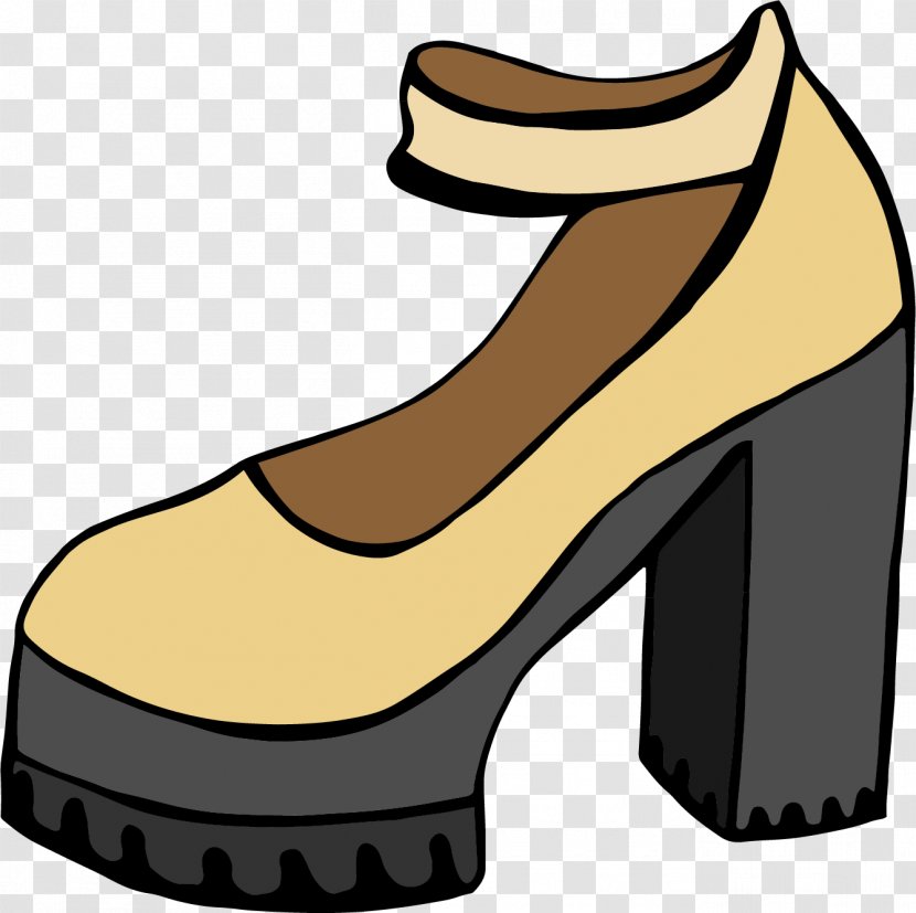 High-heeled Footwear Shoe - Clothing Accessories - Vector Painted Thick Heels Transparent PNG