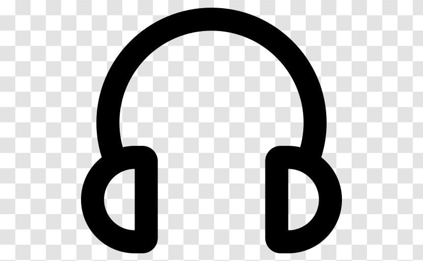Headphones - Symbol - Black And White Transparent PNG