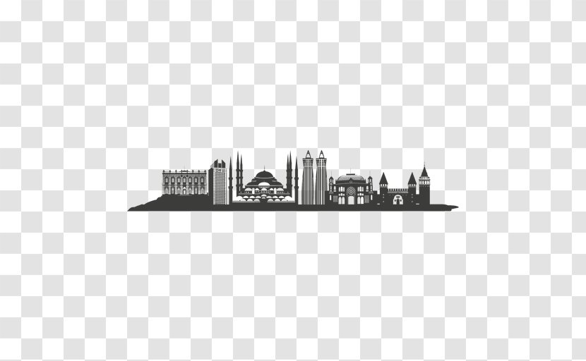 Silhouette Skyline - Black And White Transparent PNG