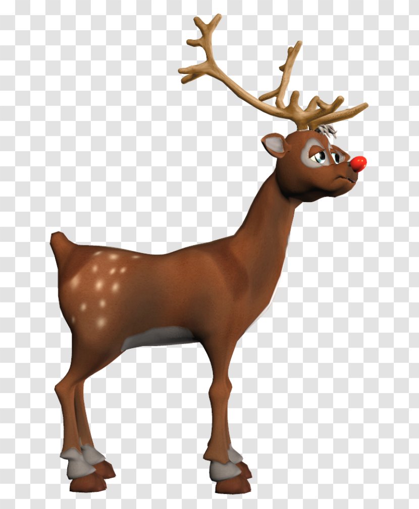 Reindeer Rudolph Christmas Clip Art - Cartoon Deer Transparent PNG