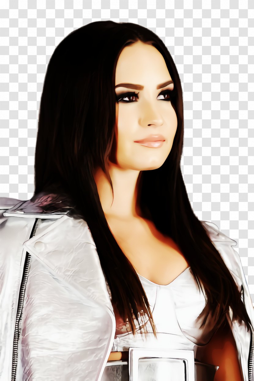 Demi Lovato Singer Long Hair Model Hairstyle - Step Cutting - Costume Lace Wig Transparent PNG