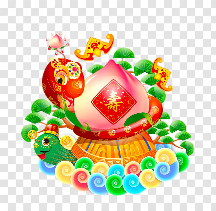 Longevity Peach Cartoon Photography - Zodiac Snake Transparent PNG