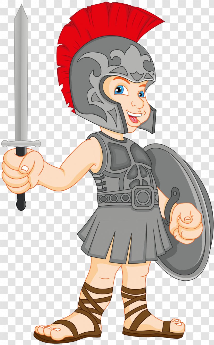 Gladiator Royalty-free Clip Art - Watercolor - Cute Roman Warrior Image Of The Vector Material Transparent PNG