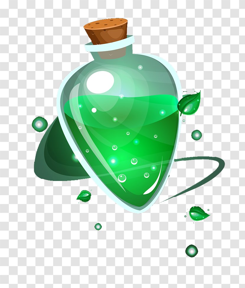 Glass Bottle Green - Animation - Painted Bottles Transparent PNG
