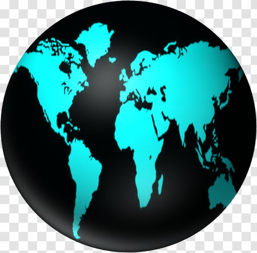 World Map Globe United States - Art - Blue Technology Transparent PNG