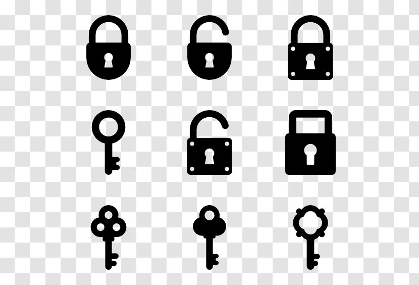 Sprite Lock - Black And White - Keys Transparent PNG