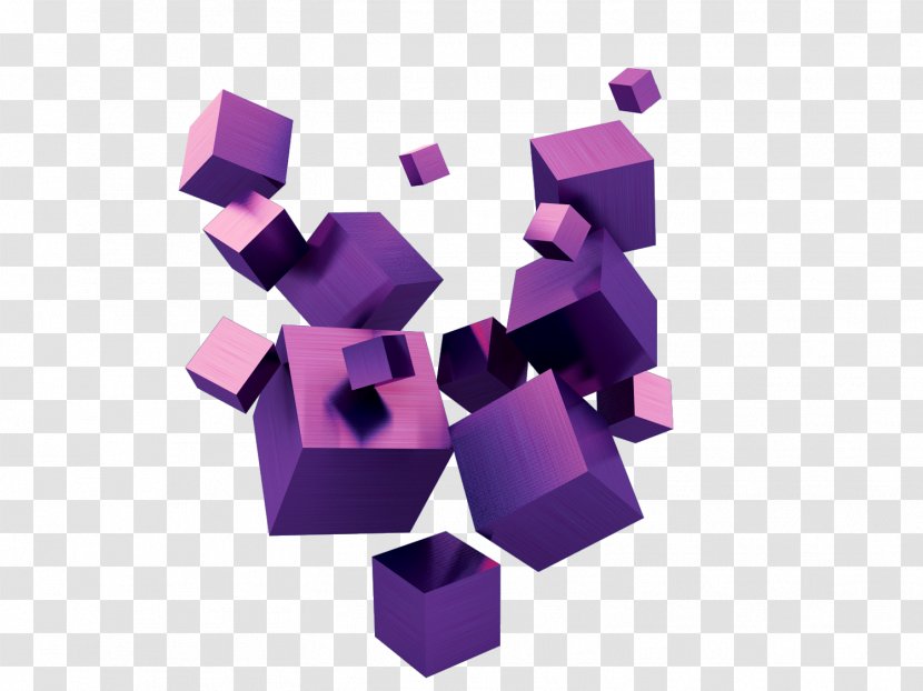 3D Computer Graphics Cube - Purple Transparent PNG