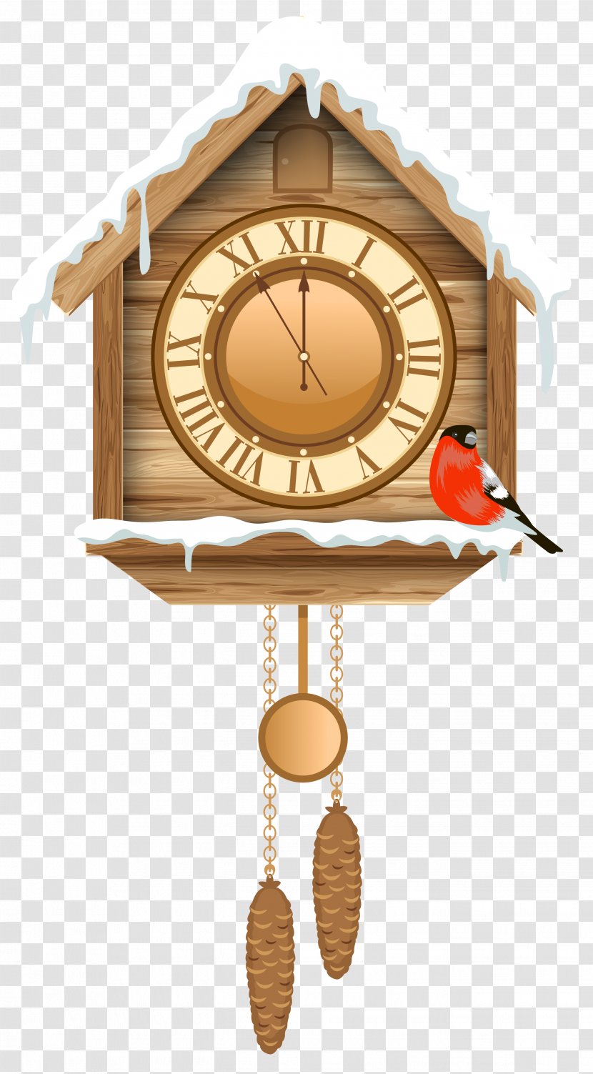 Cuckoo Clock Pendulum Clip Art - Furniture - Christmas With Snow Clipart Transparent PNG