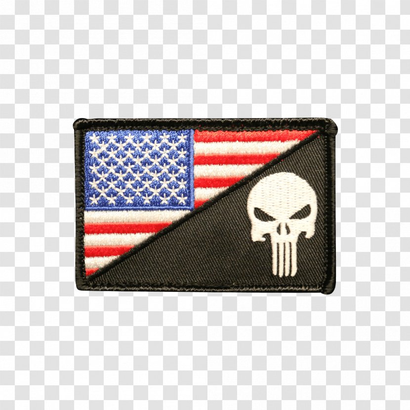 Flag Of The United States Embroidered Patch Punisher - 3 Percenters Transparent PNG