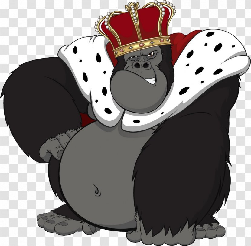 Gorilla Primate King Kong Ape Chimpanzee - Cartoon Image [ Transparent PNG